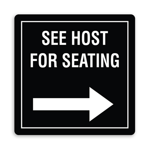 See Host for Seating with Border and Right Arrow