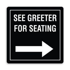 See Greeter for Service with Border and Right Arrow