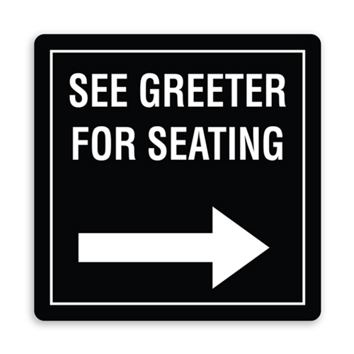 See Greeter for Service with Border and Right Arrow