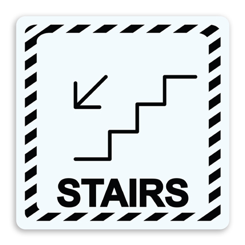 Stairs with Arrow Down Sign