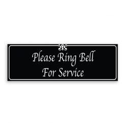 Please Ring Bell for Service Sign with Fancy Font, Border and Decoration