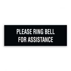 Please Ring Bell for Assistance Sign Plain