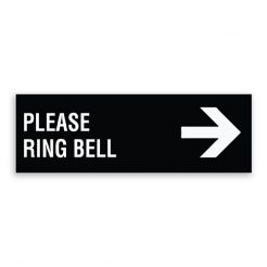 Please Ring Bell Sign with Right Arrow