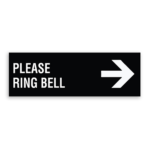 Please Ring Bell Sign with Right Arrow
