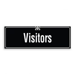 Visitors Sign with Border and Decoration