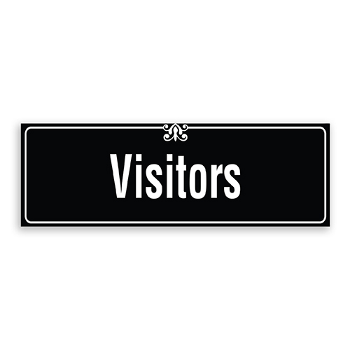 Visitors Sign with Border and Decoration
